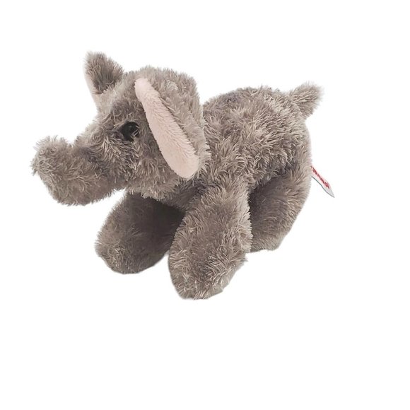 Aurora Small  Gray Elephant Calf Plush Stuffed Zoo‎ Gray Animal Safari  Fuzzy 6" - Picture 1 of 6
